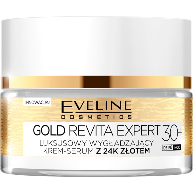 Фото - Крем і лосьйон Eveline Cosmetics Gold Revita Expert зміцнюючий та розгладжуючий крем з ек 