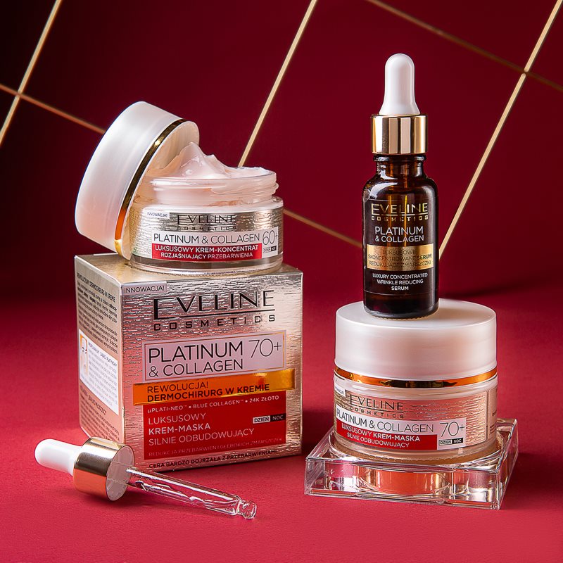 Eveline Cosmetics Platinum & Collagen концентрована сироватка проти зморшок 18 мл