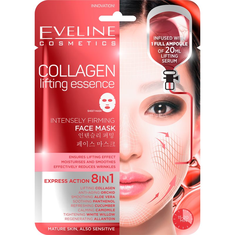 Eveline Cosmetics Sheet Mask Collagen liftingová a zpevňující maska s kolagenem 1 ks