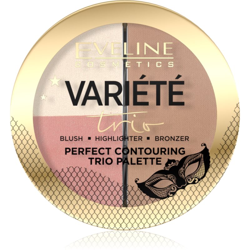 Eveline Cosmetics Variété Trio paleta za konture obraza 3v1 odtenek 02 Medium 10 g