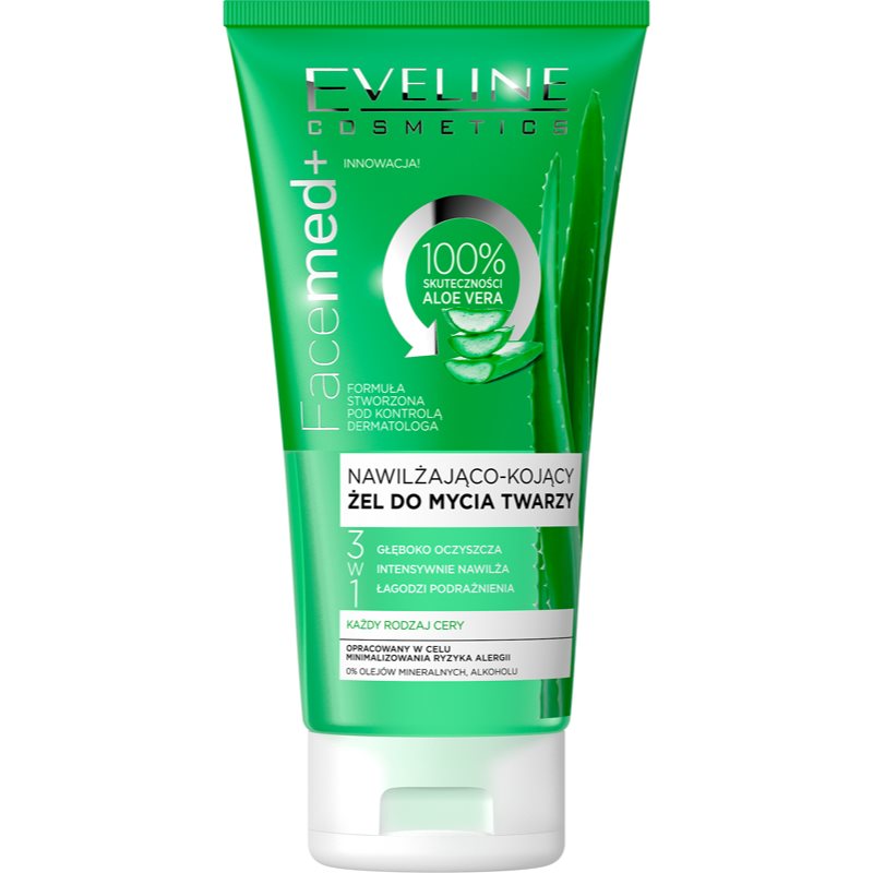 Eveline Cosmetics FaceMed+ feuchtigkeitsspendendes Reinigungsgel mit Aloe Vera 150 ml