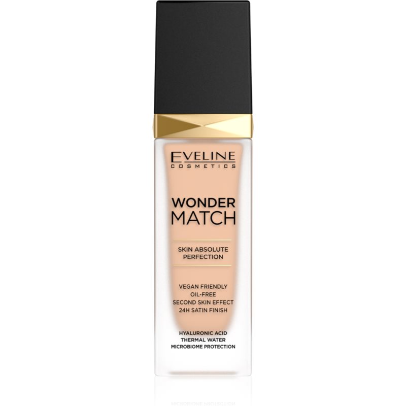 Eveline Cosmetics Wonder Match long-lasting liquid foundation with hyaluronic acid shade 16 Light Be