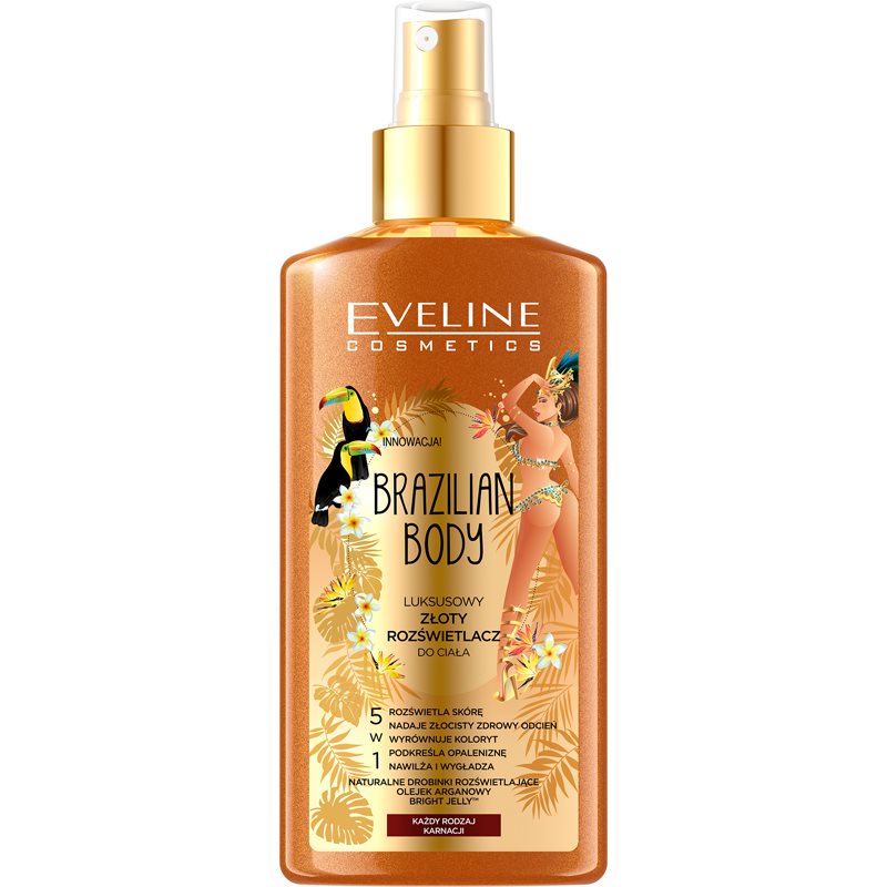 Eveline Cosmetics Brazilian Body hydratačný telový sprej trblietavý 150 ml
