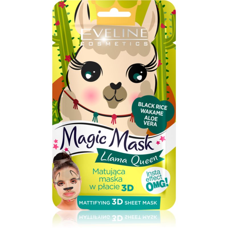 Фото - Маска для обличчя Eveline Cosmetics Magic Mask Lama Queen нормалізуюча матуюча маска 3D 1 кс 