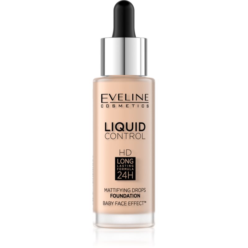

Eveline Cosmetics Liquid Control тональний крем з піпеткою відтінок 001 Porcelain