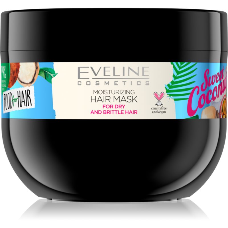 Eveline Cosmetics Food for Hair Sweet Coconut hydratační maska na vlasy pro suché a křehké vlasy 500 ml