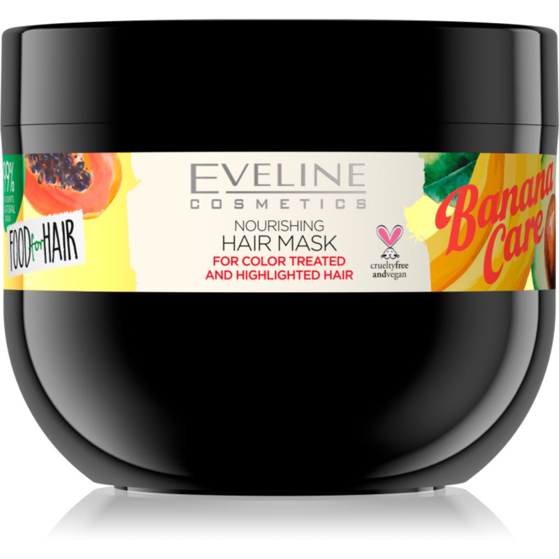 Eveline Cosmetics Food for Hair Banana vyživujúca maska na vlasy pre farbené a melírované vlasy 500 ml