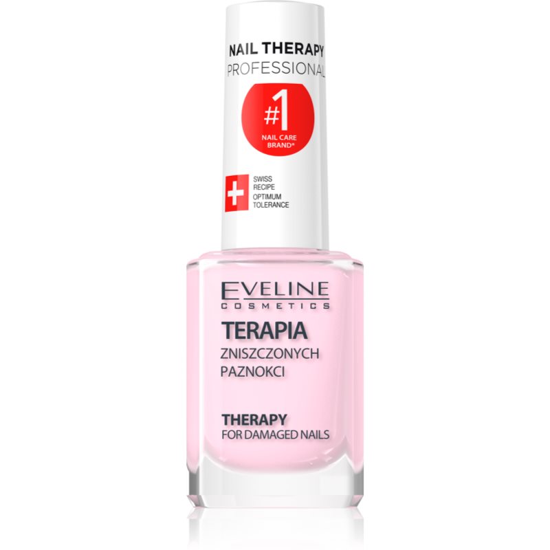Eveline Cosmetics Nail Therapy Professional posilňujúci lak pre slabé a poškodené nechty s keratínom 12 ml