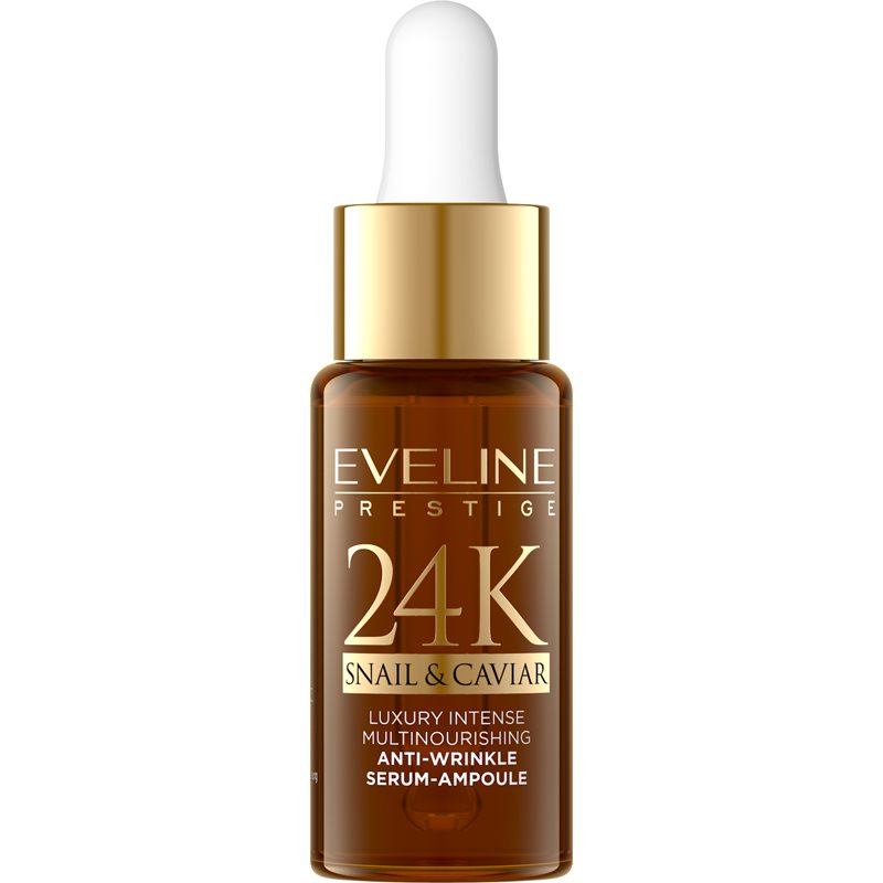 Eveline Cosmetics 24K Snail & Caviar serumas nuo raukšlių su sraigių ekstraktu 18 ml