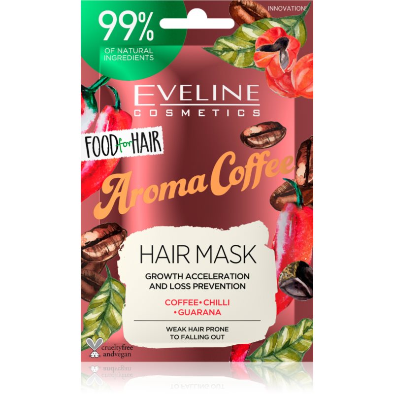 

Eveline Cosmetics Food for Hair Aroma Coffee зміцнююча маска для слабкого волосся з тенденцією до випадіння