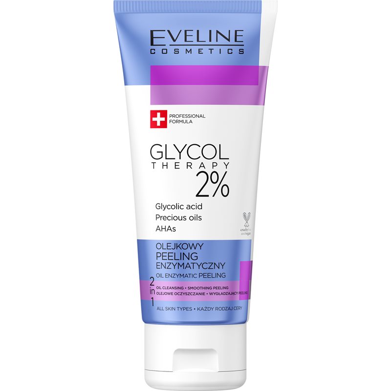 Eveline Cosmetics Glycol Therapy enzimatikus peeling A.H.A.-val (Alpha Hydroxy Acids) értékes olajakkal 100 ml