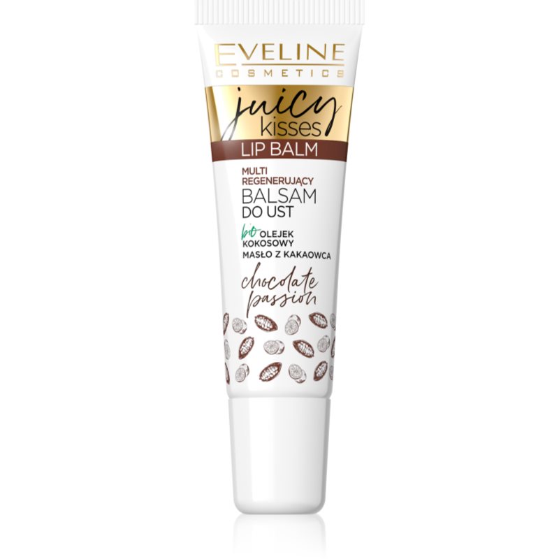 

Eveline Cosmetics Juicy Kisses Chocolate поживний бальзам для губ з маслом какао