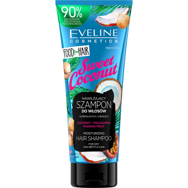 Eveline Cosmetics Food for Hair Sweet Coconut hydratační šampon pro jemné až normální vlasy 250 ml