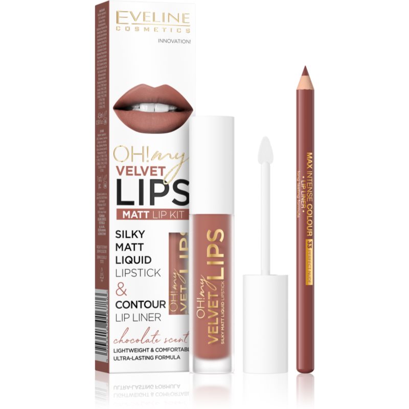 

Eveline Cosmetics OH! my LIPS Velvet набір для догляду за губами 12 Praline Eclair