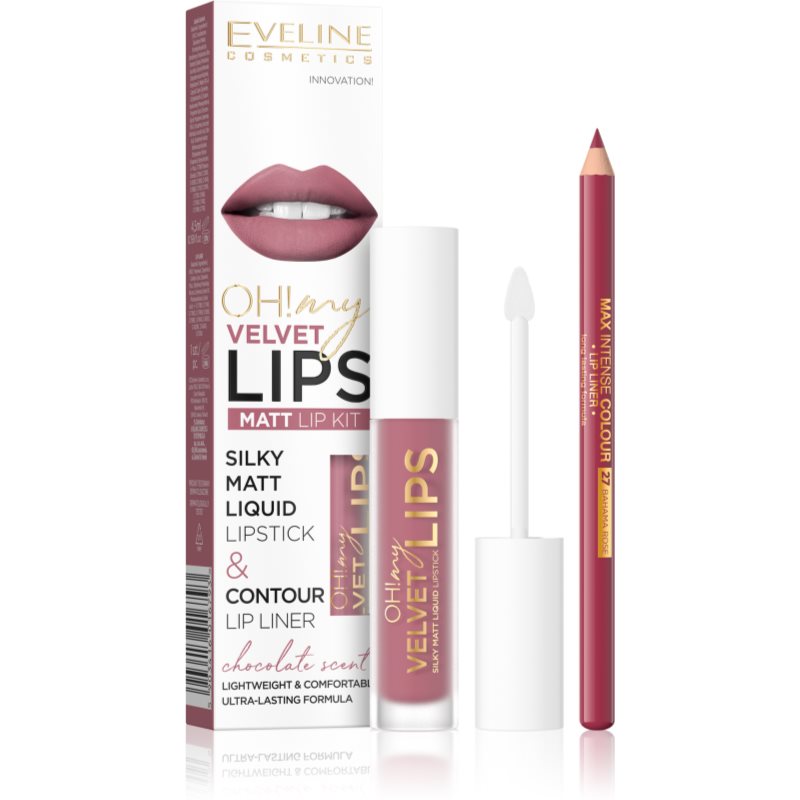Eveline Cosmetics OH! My LIPS Velvet Lip Set 13 Brownie Biscotti 1 Pc