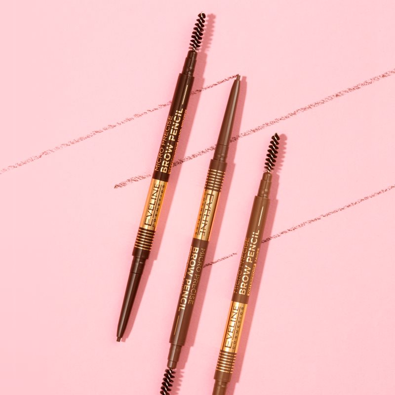 Eveline Cosmetics Micro Precise водостійкий олівець для брів з пензликом 2 в 1 відтінок 01 Taupe 4 гр