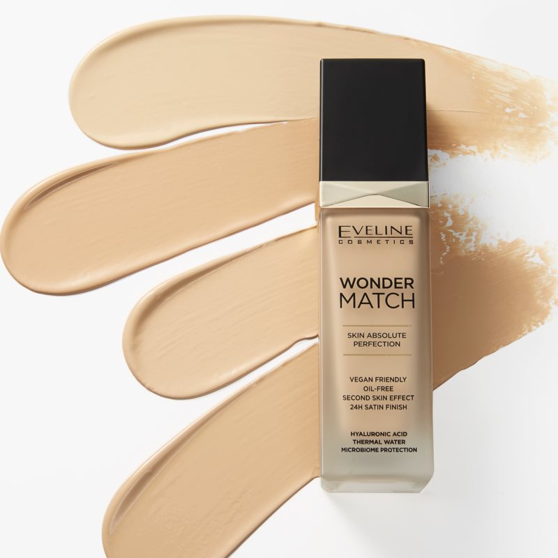 Eveline Cosmetics Wonder Match Long-lasting Liquid Foundation With Hyaluronic Acid Shade 40 Sand 30 Ml
