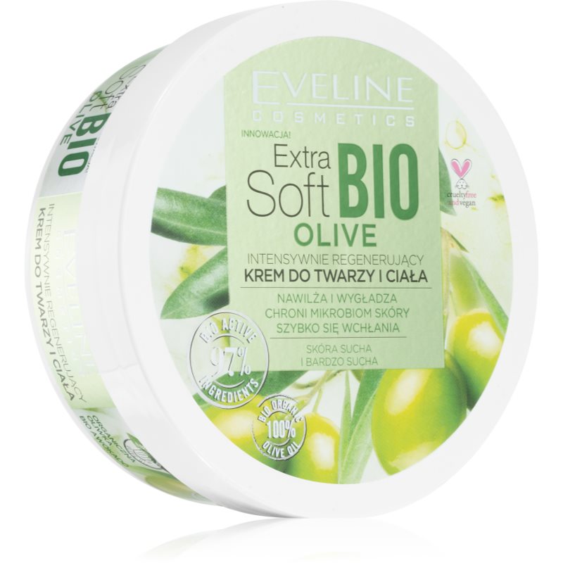 

Eveline Cosmetics Extra Soft Bio Olive поживний крем для обличчя та тіла для сухої шкіри