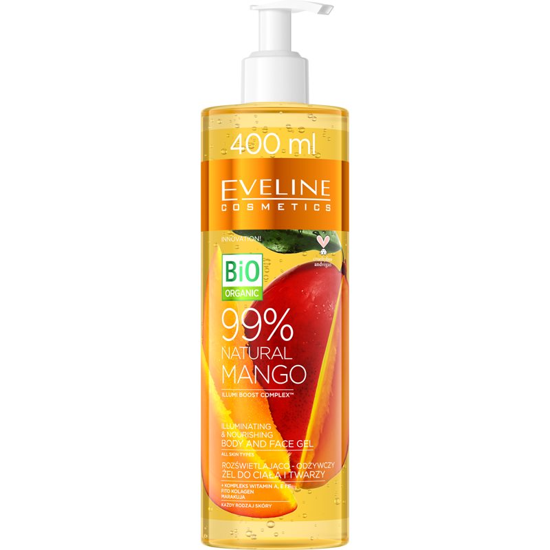 Eveline Cosmetics Bio Organic Natural Mango regeneračný a hydratačný gél pre všetky typy pokožky 400 ml