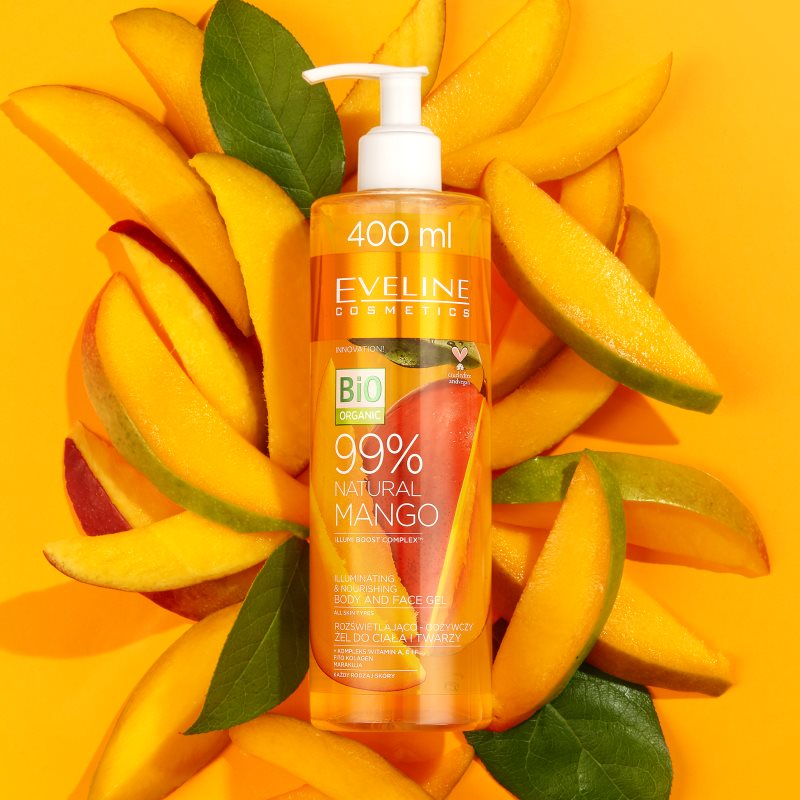 Eveline Cosmetics Bio Organic Natural Mango відновлюючий та зволожуючий гель для всіх типів шкіри 400 мл