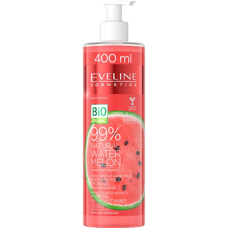 Eveline Cosmetics Bio Organic Natural Watermelon intenzívne hydratačný gél pre veľmi suchú pokožku 400 ml