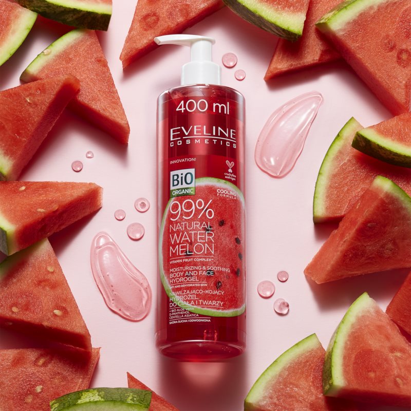 Eveline Cosmetics Bio Organic Natural Watermelon інтенсивний зволожуючий гель для дуже сухої шкіри 400 мл
