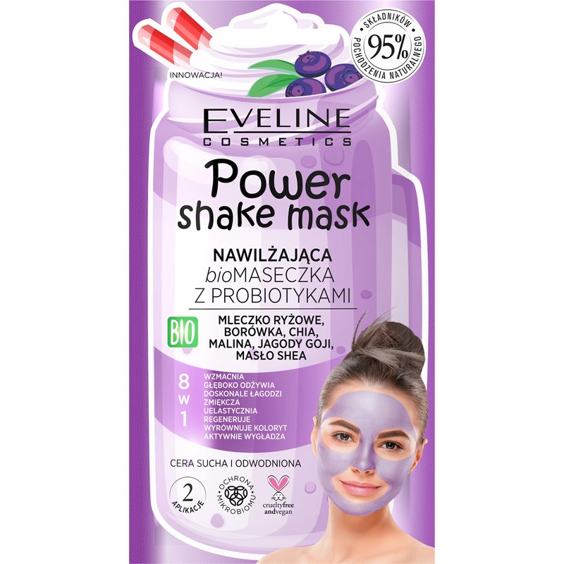Eveline Cosmetics Power Shake hydratační maska s probiotiky 10 ml