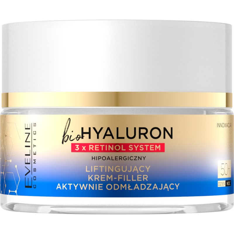 Eveline Cosmetics Bio Hyaluron 3x Retinol System denný a nočný liftingový krém 50+ 50 ml