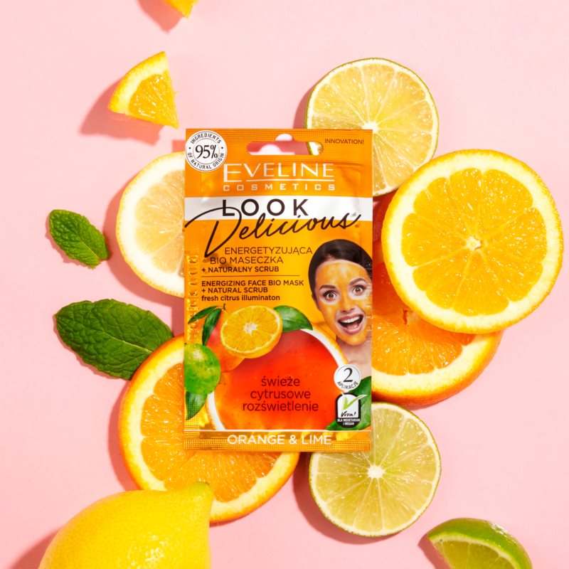 Eveline Cosmetics Look Delicious Orange & Lime зволожуюча маска з ефектом пілінгу 10 мл