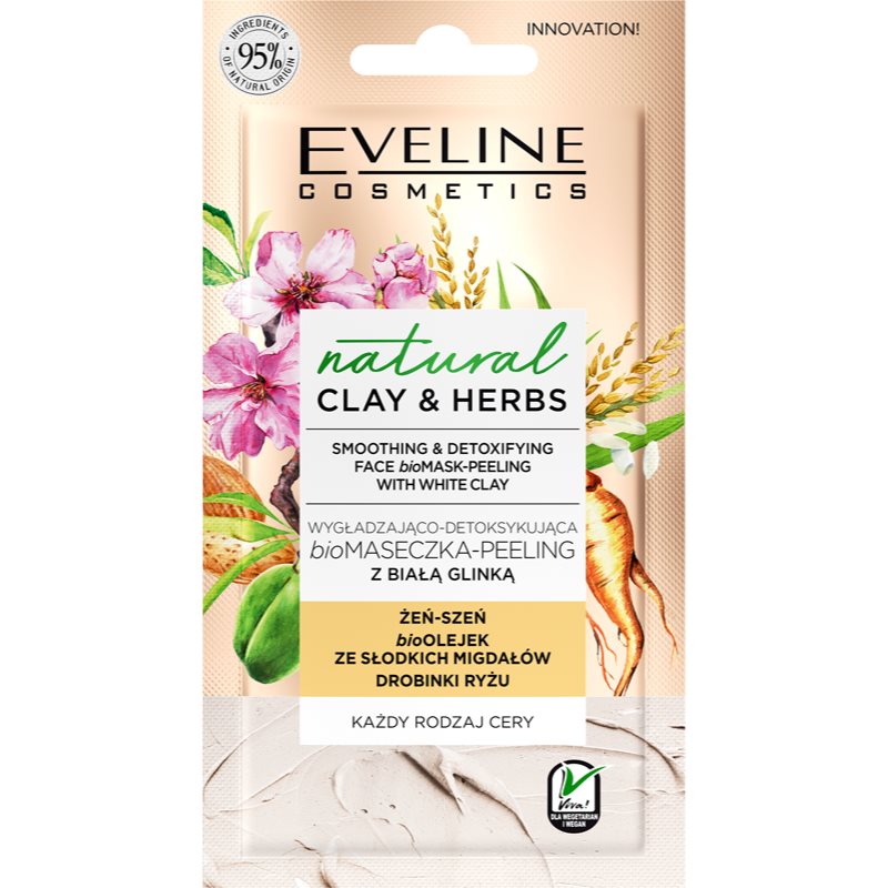 Eveline Cosmetics Natural Clay & Herbs detoxikační pleťová maska s jílem 8 ml