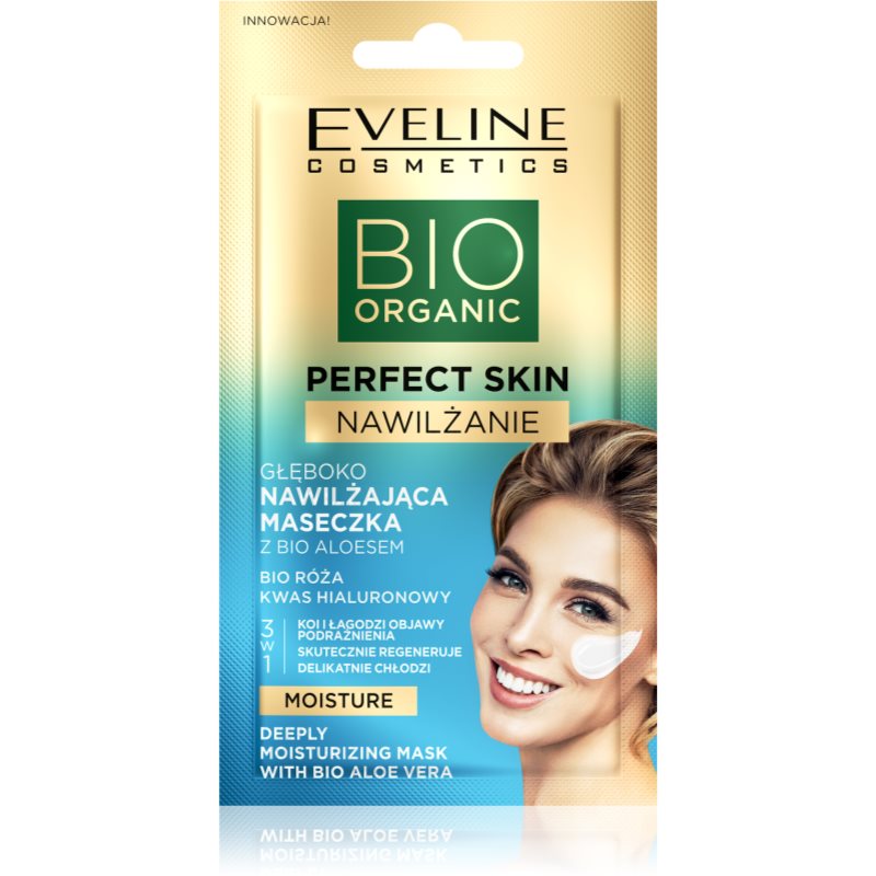Eveline Cosmetics Perfect Skin Bio Aloe заспокоююча та зволожуюча маска з алое вера 8 мл