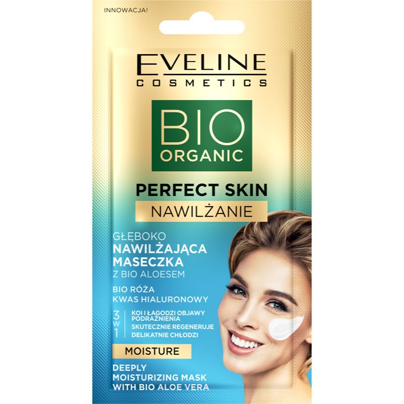 Eveline Cosmetics Perfect Skin Bio Aloe upokojujúca a hydratačná maska s aloe vera 8 ml