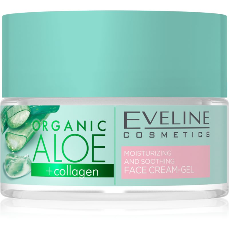 E-shop Eveline Cosmetics Organic Aloe+Collagen aktivní intenzivně hydratační gel-krém se zklidňujícím účinkem 50 ml