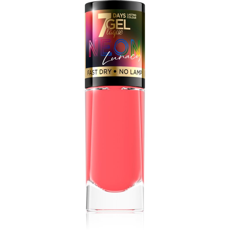 Eveline Cosmetics 7 Days Gel Laque Neon Lunacy neoninėje šviesoje spindintis nagų lakas atspalvis 81 8 ml