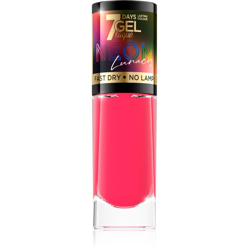 Eveline Cosmetics 7 Days Gel Laque Neon Lunacy neoninėje šviesoje spindintis nagų lakas atspalvis 82 8 ml