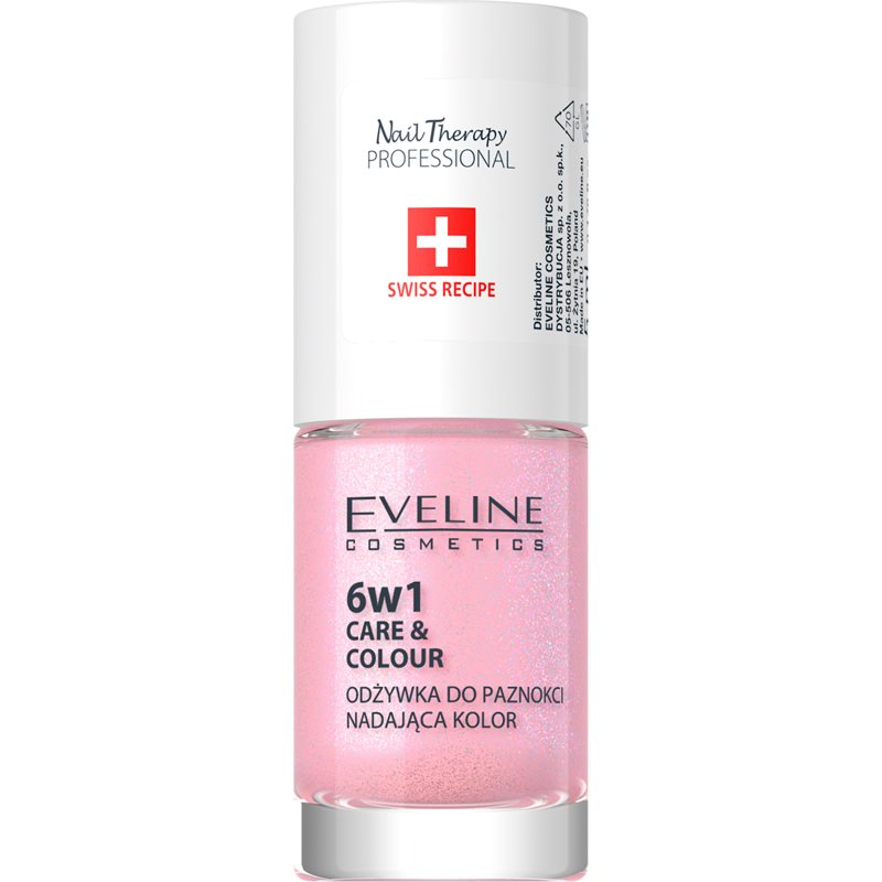 Eveline Cosmetics Nail Therapy Care & Colour кондиціонер для нігтів 6 в 1 відтінок Shimmer Pink 5 мл