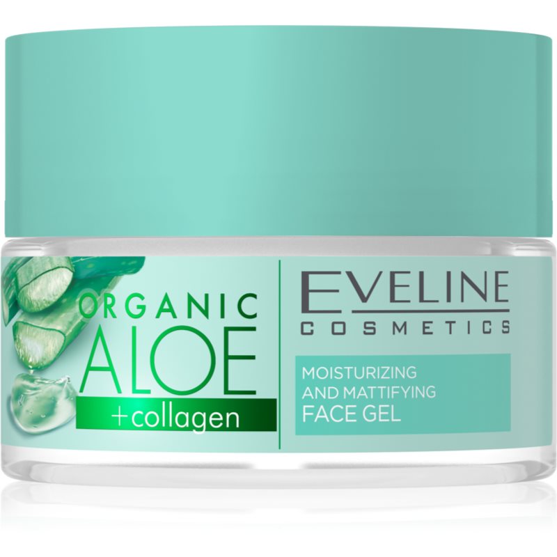 Eveline Cosmetics Organic Aloe+Collagen матуючий гель для обличчя 50 мл