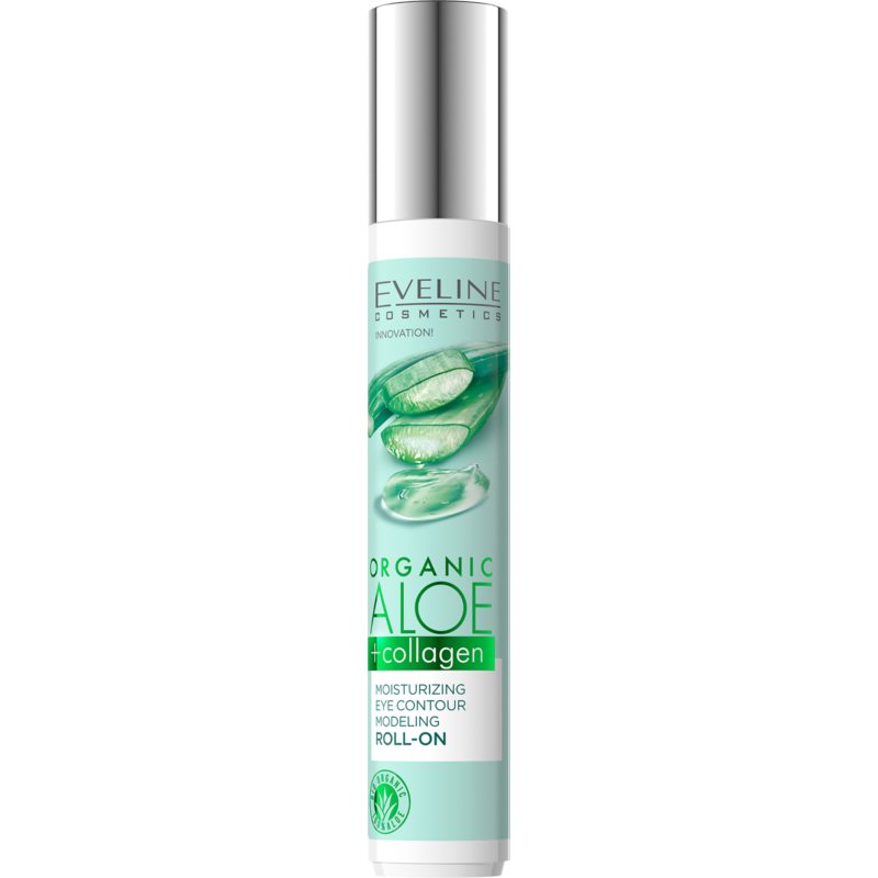 Eveline Cosmetics Organic Aloe+Collagen roll-on za predel okoli oči z vlažilnim učinkom 15 ml