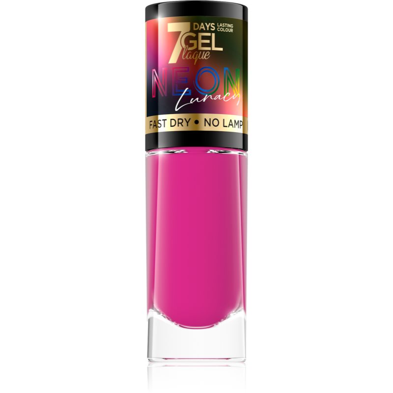 Eveline Cosmetics 7 Days Gel Laque Neon Lunacy neoninėje šviesoje spindintis nagų lakas atspalvis 84 8 ml