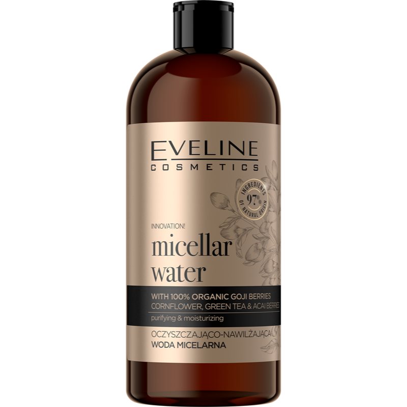 Eveline Cosmetics Organic Gold čisticí micelární voda s hydratačním účinkem 500 ml