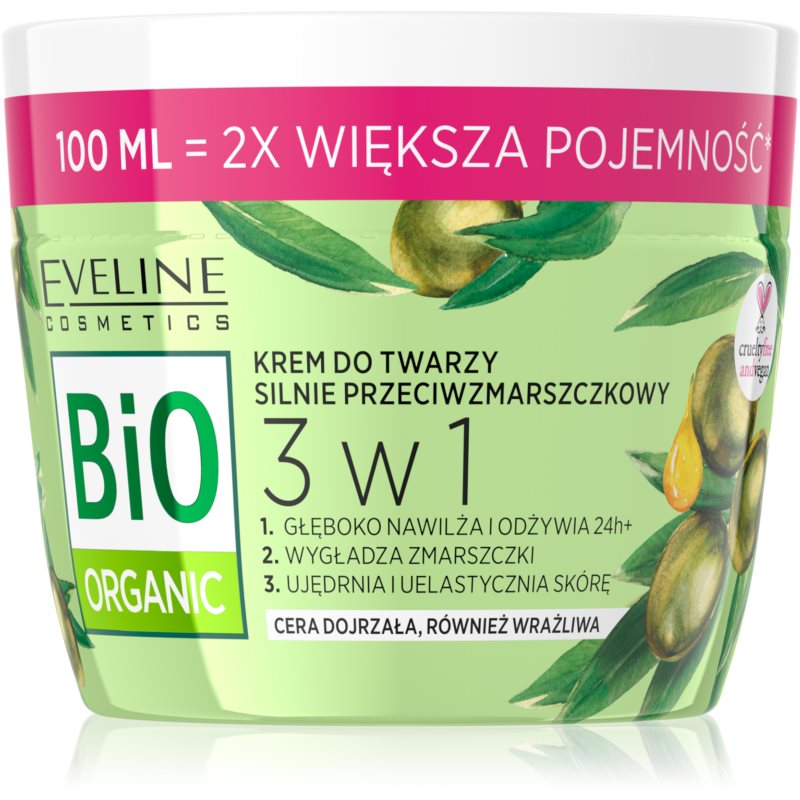 Eveline Cosmetics Bio Organic 3 in 1 vyhlazující krém proti vráskám 100 ml