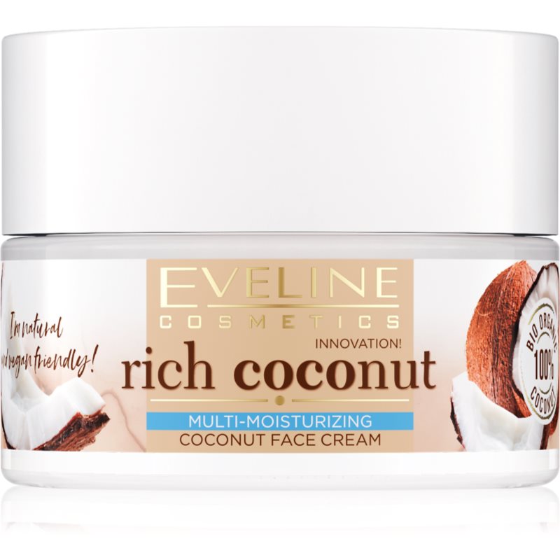 Eveline Cosmetics Rich Coconut nährende Creme zur Verjüngung der Haut mit Probiotika 50 ml