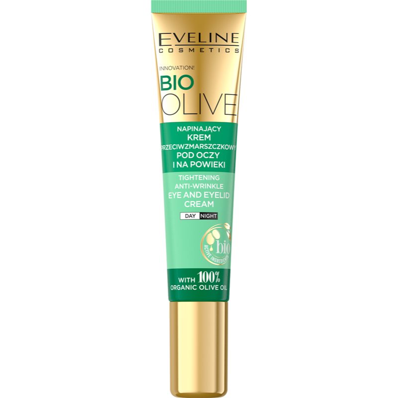 Eveline Cosmetics Bio Olive protivráskový očný krém redukujúci opuchy a tmavé kruhy s olivovým olejom 20 ml