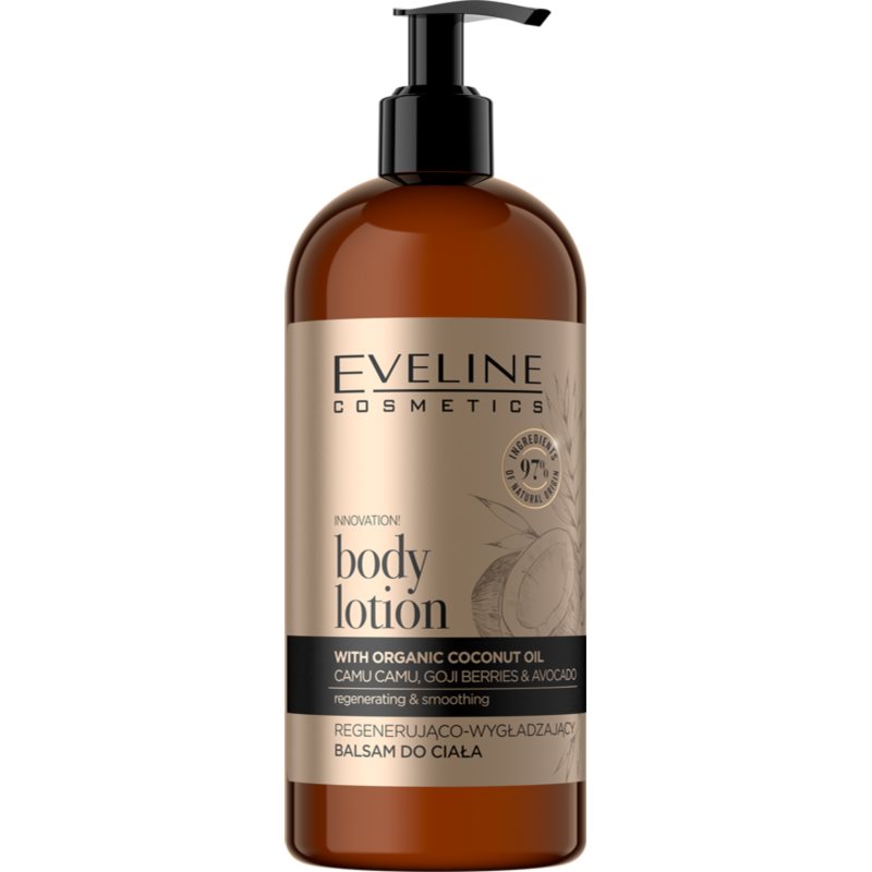 Eveline Cosmetics Organic Gold regeneračný telový balzam s kokosovým olejom 500 ml