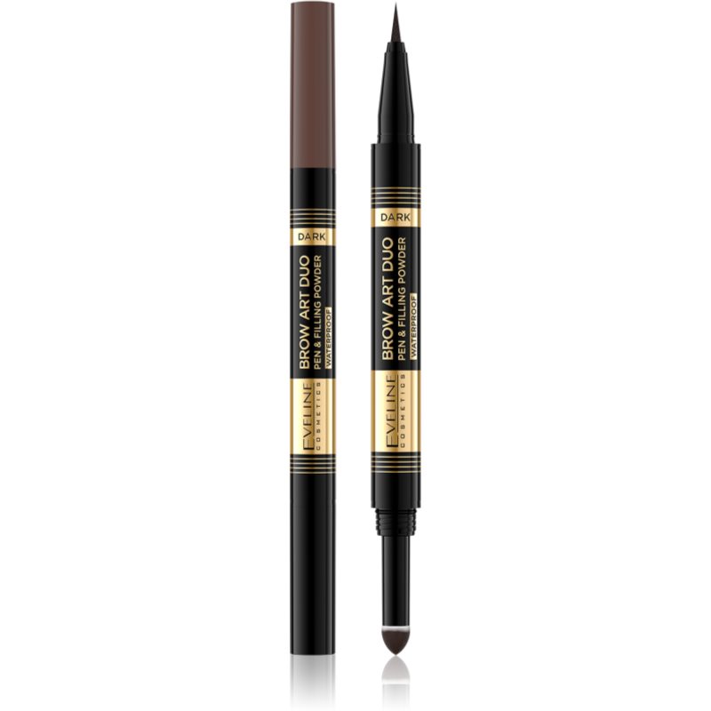 Eveline Cosmetics Brow Art Duo двосторонній олівець для брів відтінок Dark 8 гр
