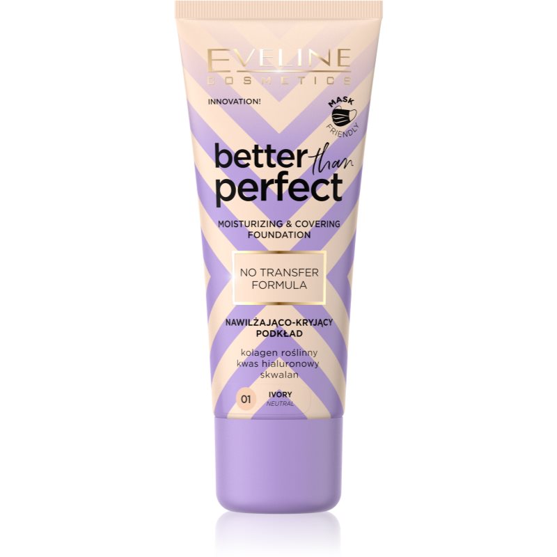 Eveline Cosmetics Better Than Perfect High Cover Foundation With Moisturising Effect Shade 01 Ivory Neutral 30 Ml