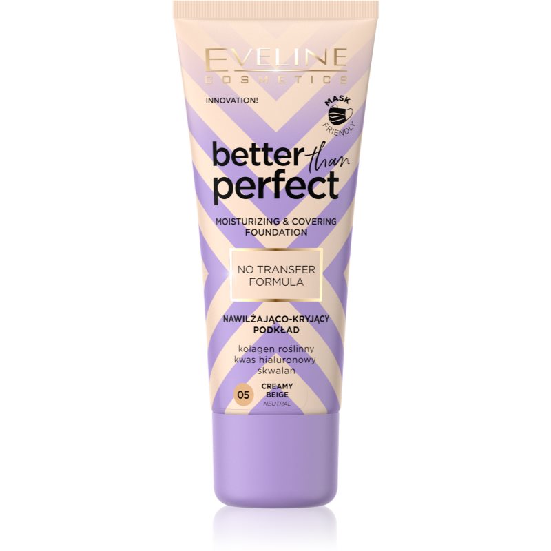 Eveline Cosmetics Better Than Perfect High Cover Foundation With Moisturising Effect Shade 05 Creamy Beige Neutral 30 Ml