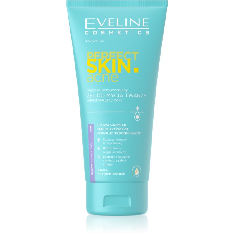 Фото - Засіб для очищення обличчя і тіла Eveline Cosmetics Perfect Skin .acne глибоко очищуючий гель для проблемної 