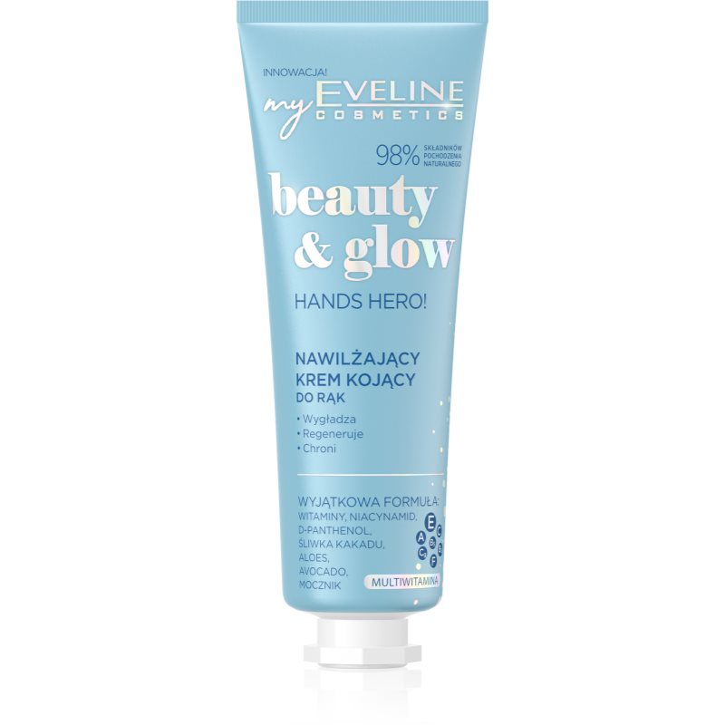 Eveline Cosmetics Beauty & Glow Hands Hero! drėkinamasis rankų kremas raminamojo poveikio 50 ml