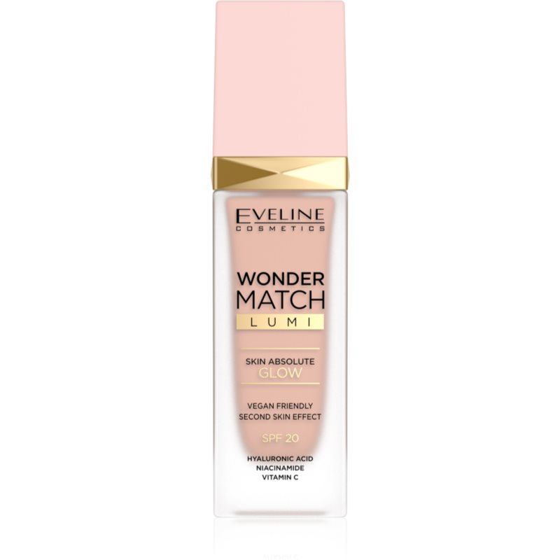 Eveline Cosmetics Wonder Match Lumi зволожуючий тональний крем з розгладжуючим ефектом SPF 20 відтінок 10 Vanilla Warm 30 мл